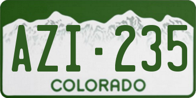 CO license plate AZI235