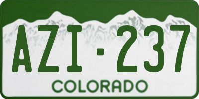 CO license plate AZI237