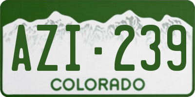 CO license plate AZI239