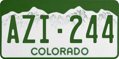 CO license plate AZI244