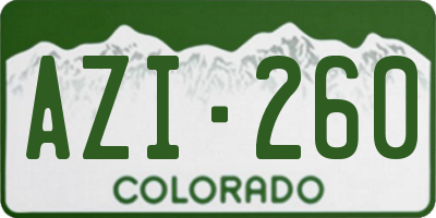 CO license plate AZI260