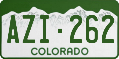 CO license plate AZI262