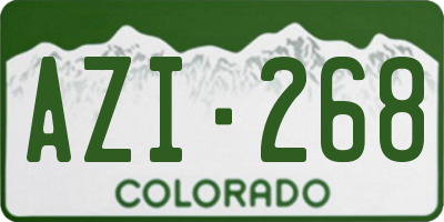 CO license plate AZI268