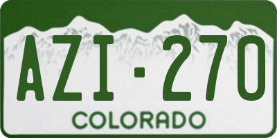 CO license plate AZI270