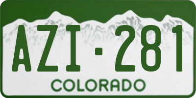 CO license plate AZI281