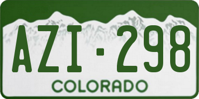 CO license plate AZI298
