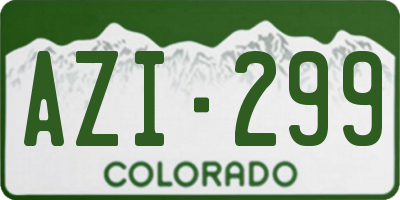 CO license plate AZI299