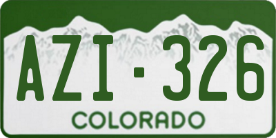 CO license plate AZI326