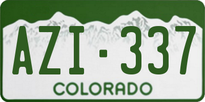 CO license plate AZI337