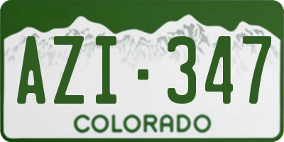 CO license plate AZI347