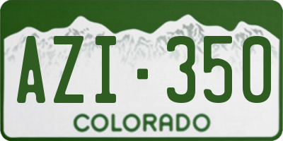 CO license plate AZI350