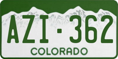 CO license plate AZI362