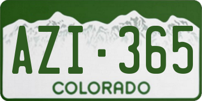 CO license plate AZI365