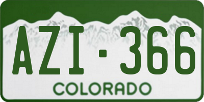 CO license plate AZI366