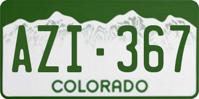 CO license plate AZI367