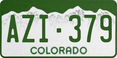 CO license plate AZI379