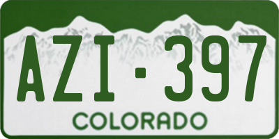 CO license plate AZI397