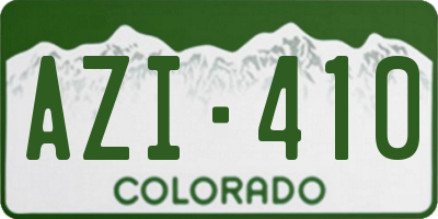 CO license plate AZI410