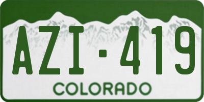 CO license plate AZI419