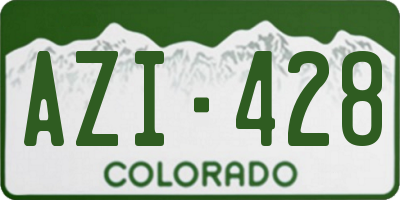 CO license plate AZI428