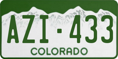 CO license plate AZI433