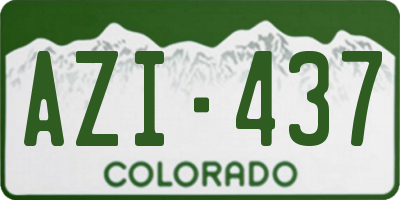 CO license plate AZI437
