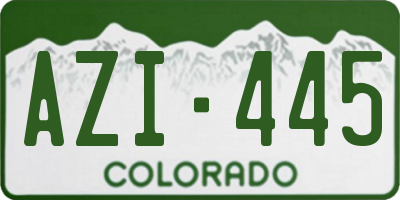 CO license plate AZI445
