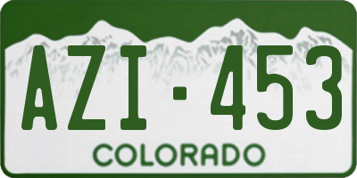 CO license plate AZI453