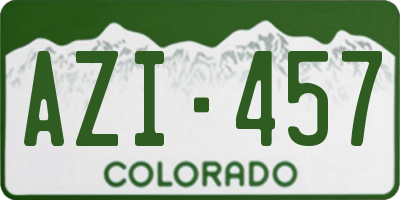 CO license plate AZI457