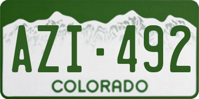 CO license plate AZI492