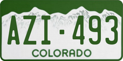 CO license plate AZI493