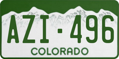 CO license plate AZI496
