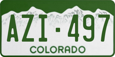 CO license plate AZI497