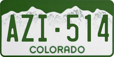 CO license plate AZI514