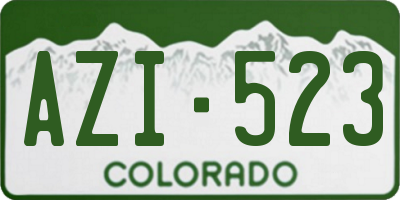 CO license plate AZI523
