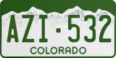 CO license plate AZI532
