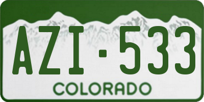 CO license plate AZI533
