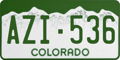CO license plate AZI536
