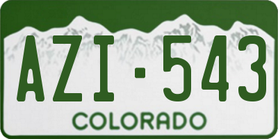 CO license plate AZI543