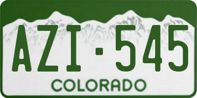 CO license plate AZI545