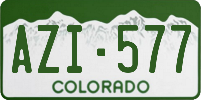 CO license plate AZI577