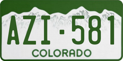 CO license plate AZI581