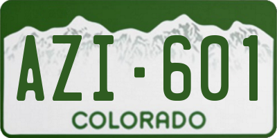 CO license plate AZI601