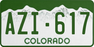 CO license plate AZI617