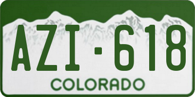 CO license plate AZI618