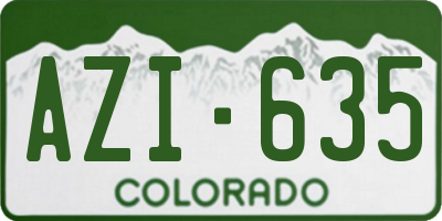 CO license plate AZI635