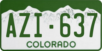 CO license plate AZI637