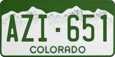 CO license plate AZI651
