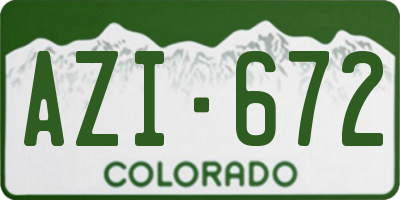 CO license plate AZI672