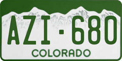 CO license plate AZI680